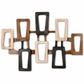 Décoration murale 100 x 75 cm en bois naturel marron noir style contemporain
