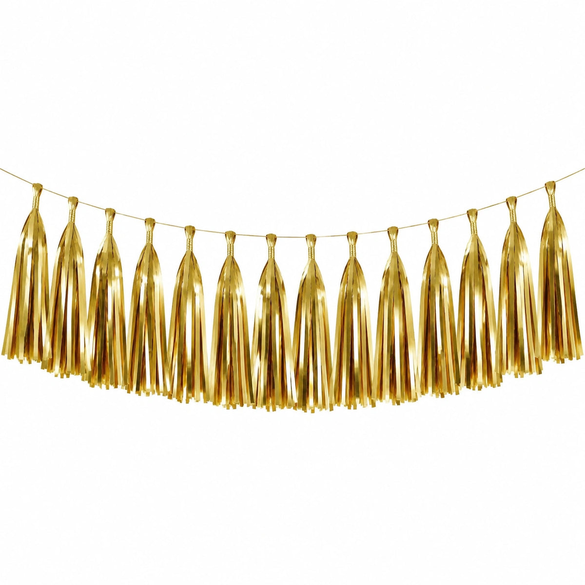 Guirlande à franges 300 x 35 cm en film métallisé doré pour décoration de fête style festif