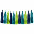 Guirlande à franges 300 cm en papier de soie bleu turquoise vert - décoration suspendue festive