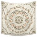 Tapisserie murale 150 x 150 cm en polyester beige à motif floral style bohème