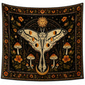 Tapisserie murale 150 x 130 cm en polyester noir motif papillon style bohème